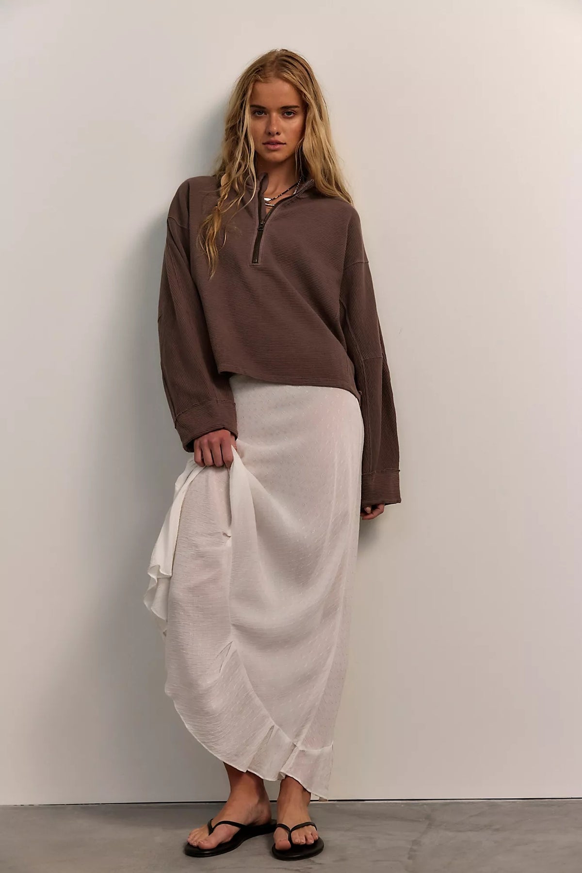 Celeste Quarter Zip in Mochachinno