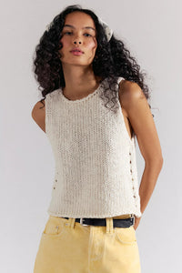 Opal Knit Tank in Whisper White