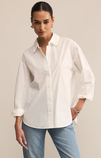 Elevated Poplin Shirt in White