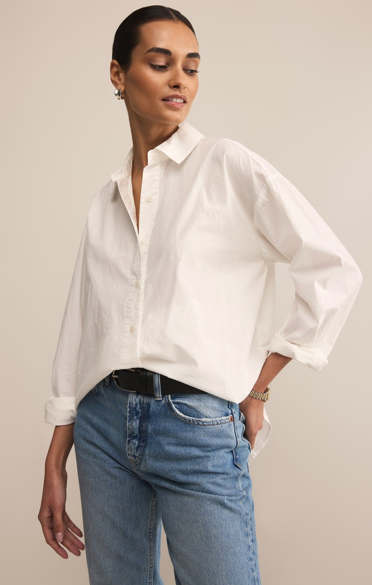 Elevated Poplin Shirt in White