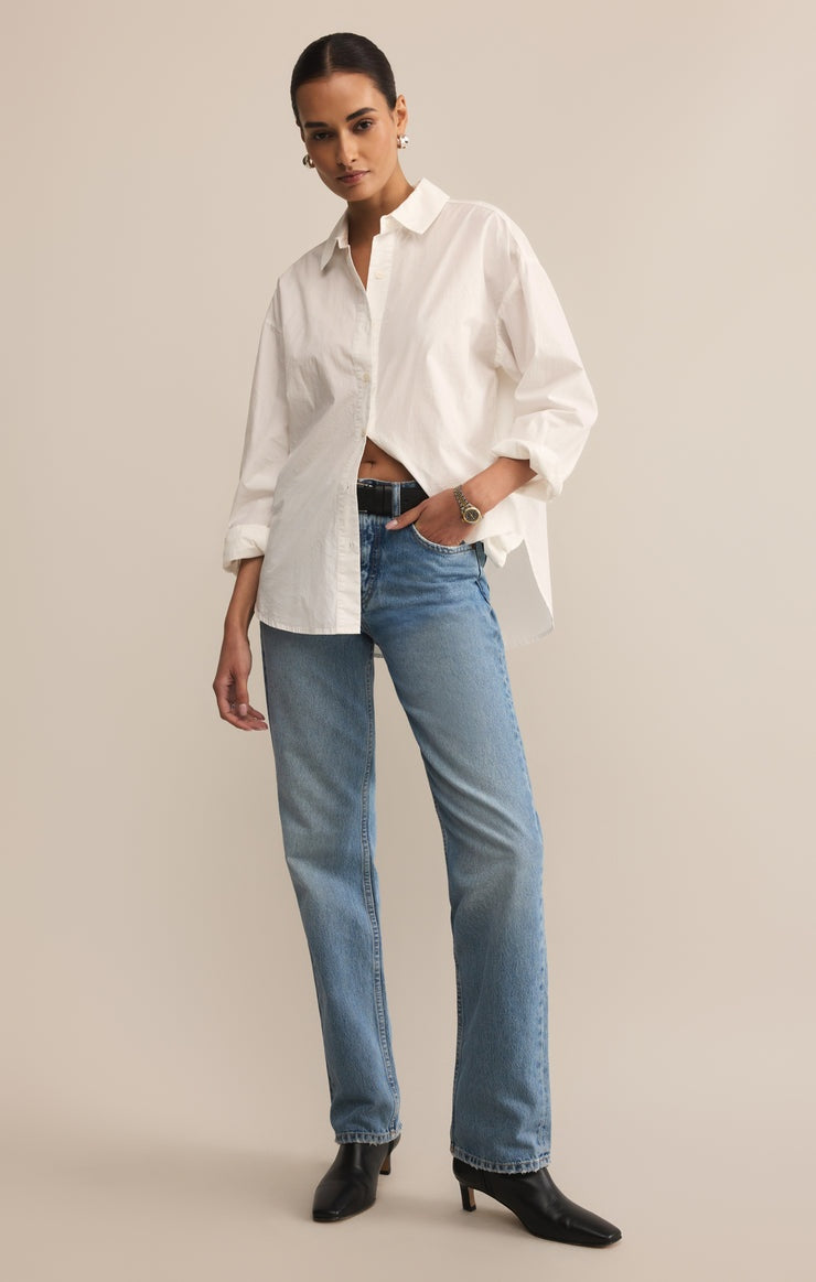 Elevated Poplin Shirt in White