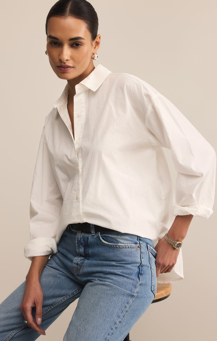 Elevated Poplin Shirt in White