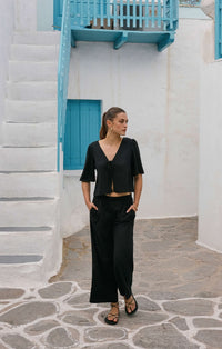 Scout Linen Pant in Black