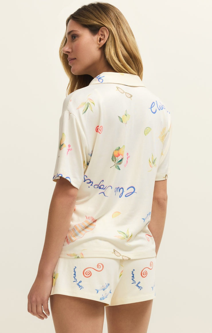 Beach Days PJ Top in Vanilla Ice