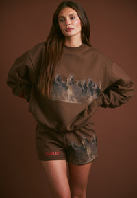 Wild Horse Crewneck in Tobacco