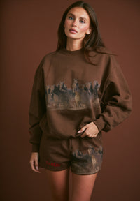 Wild Horse Crewneck in Tobacco