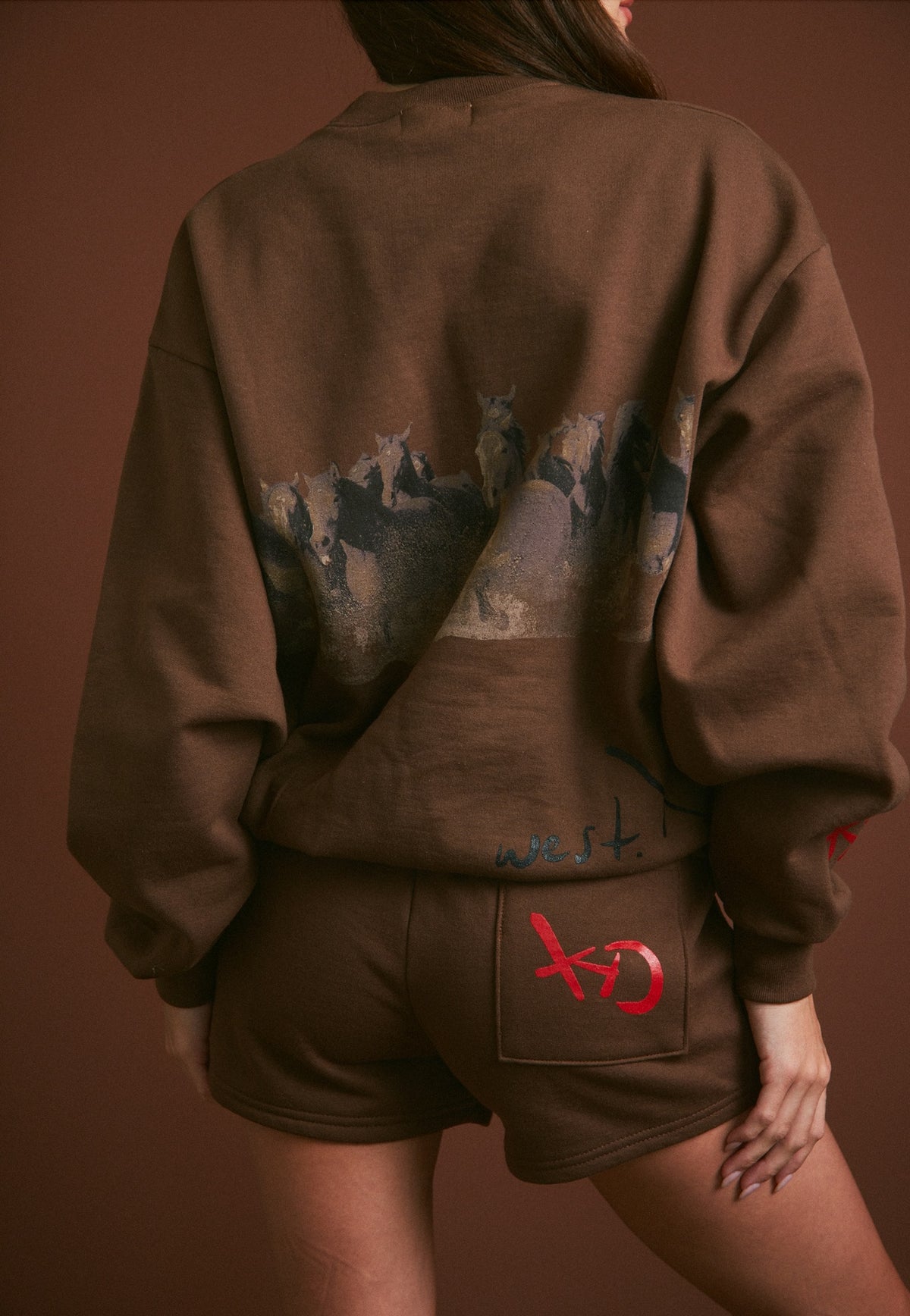Wild Horse Crewneck in Tobacco