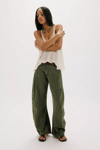 Spotlight Washed Trouser in Dusty Olive