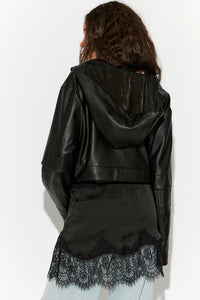 Meet Me In The Middle Mini Slip Skirt in Black