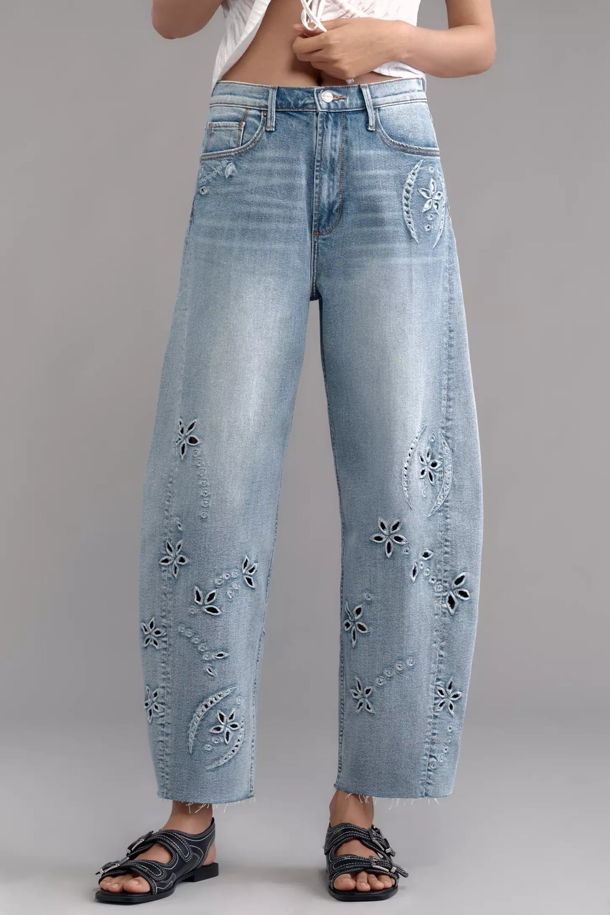 Parker High-Rise Barrel Jeans in Blue