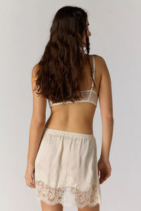 Meet Me In The Middle Mini Slip Skirt in Tofu