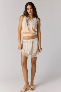 Meet Me In The Middle Mini Slip Skirt in Tofu