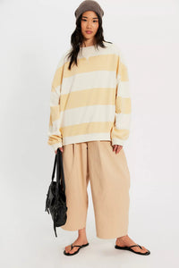 Classic Stripe Crew Wide in Apricot Combo