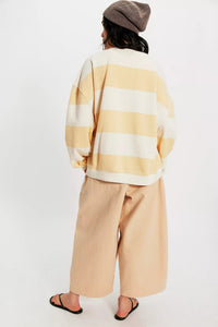 Classic Stripe Crew Wide in Apricot Combo