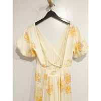 Laura Printed Midi Dress in Tea Combo - Small