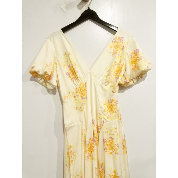 Laura Printed Midi Dress in Tea Combo - Small