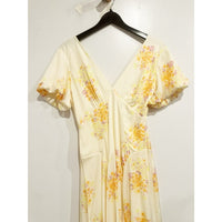 Laura Printed Midi Dress in Tea Combo - Small