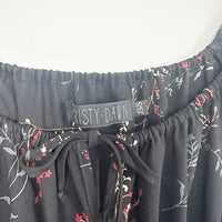Lucille Black Floral Midi Dress Size XS/S