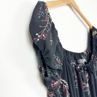 Lucille Black Floral Midi Dress Size XS/S