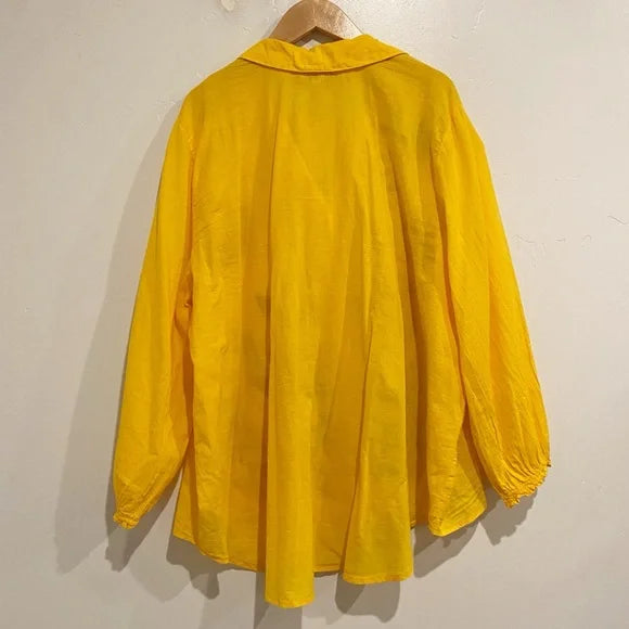 Yellow Embroidered Blouse - Large