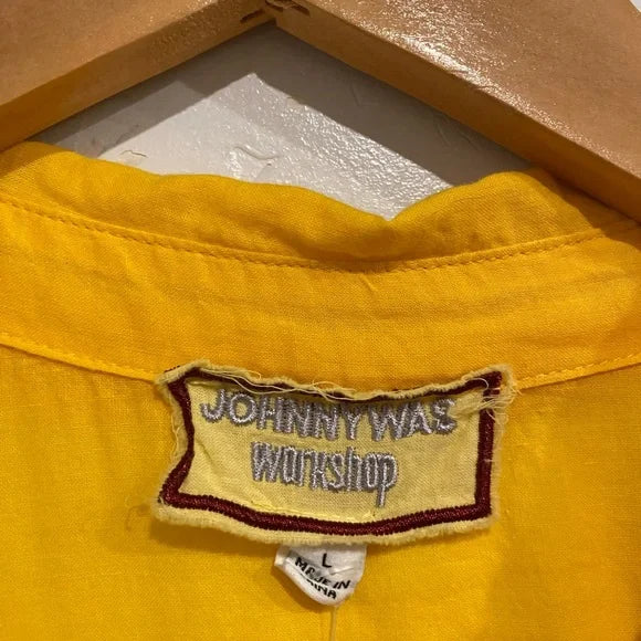 Yellow Embroidered Blouse - Large