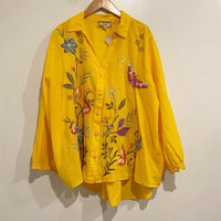 Yellow Embroidered Blouse - Large
