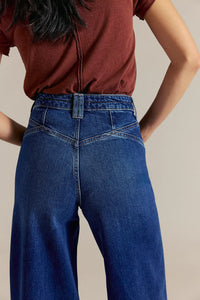 We The Free Kellee High-Rise Palazzo Jeans in Blue Night