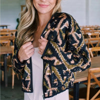 Peggy Quilted Jacket in Black Combo - Medium