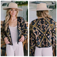 Peggy Quilted Jacket in Black Combo - Medium
