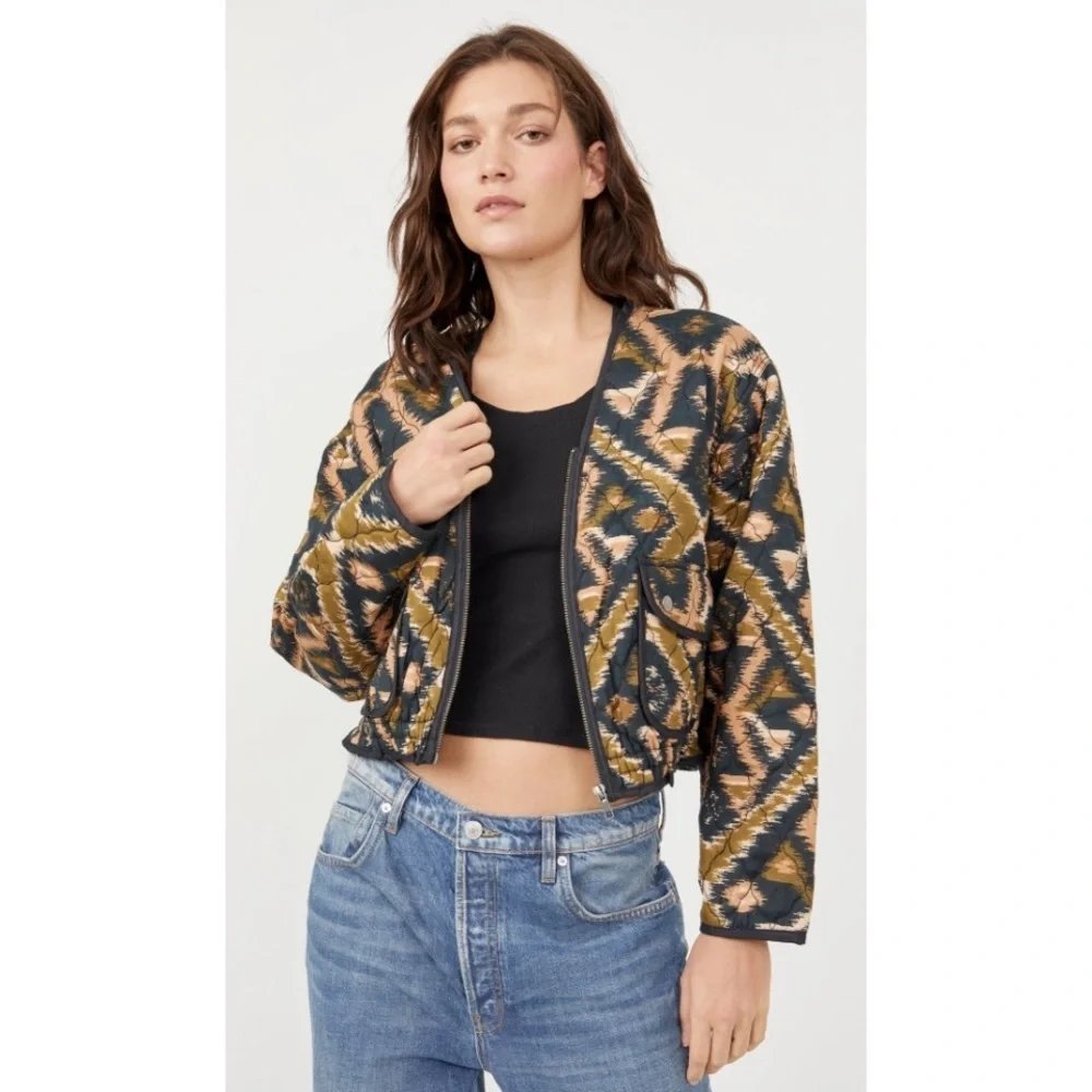 Peggy Quilted Jacket in Black Combo - Medium