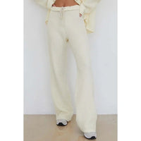 Waffle Roll Knit Pants in Creme - Large