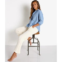 Waffle Roll Knit Pants in Creme - Large
