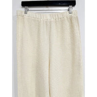 Waffle Roll Knit Pants in Creme - Large
