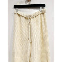 Waffle Roll Knit Pants in Creme - Large