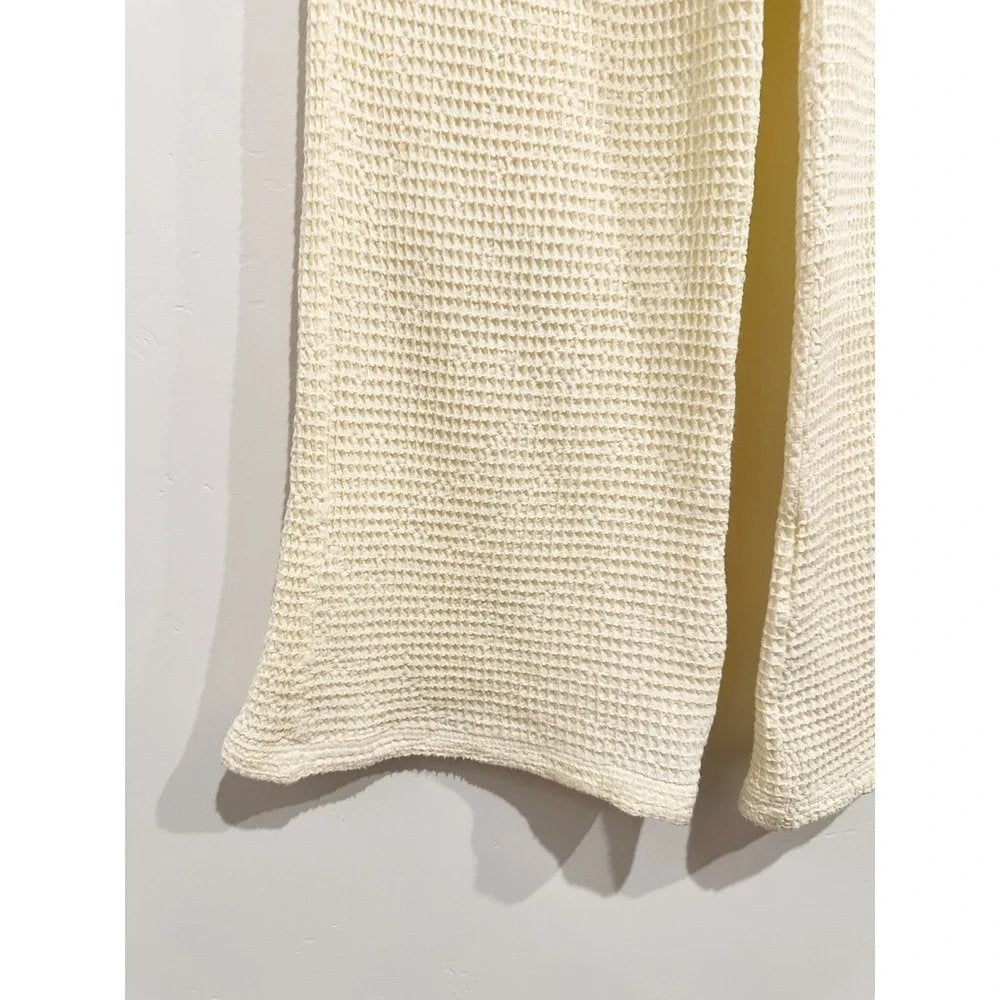 Waffle Roll Knit Pants in Creme - Large