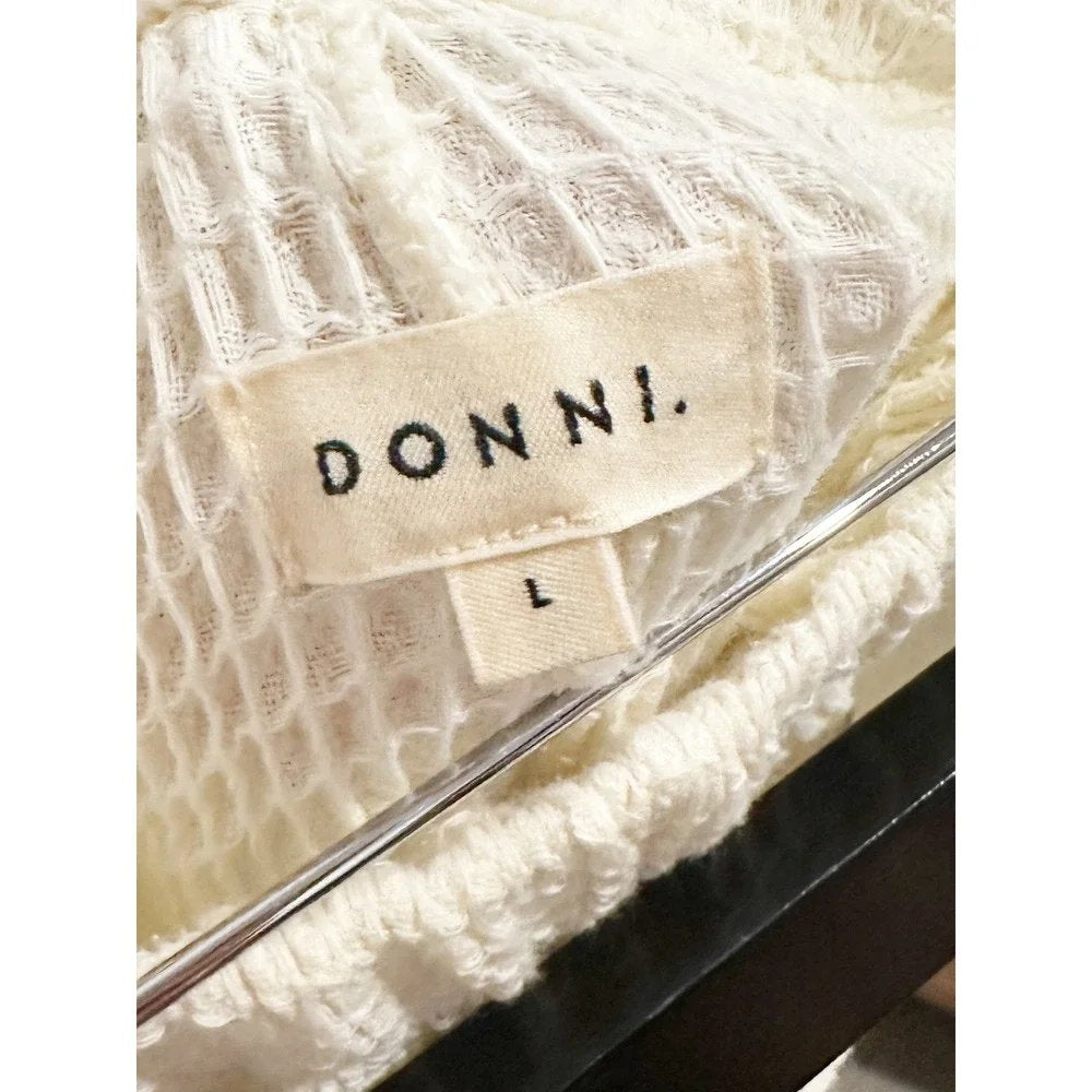 Waffle Roll Knit Pants in Creme - Large