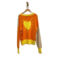 Heart Sunshine Colorblock Cardigan - Small