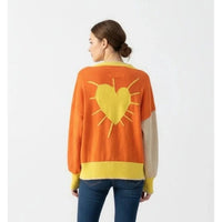 Heart Sunshine Colorblock Cardigan - Small