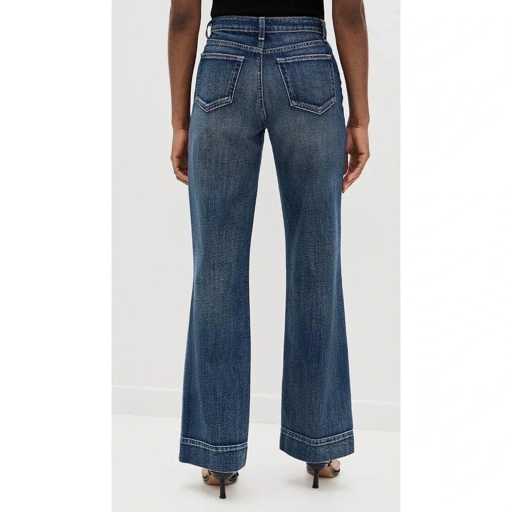 Nolan High Rise Patch Pocket Wide Leg Jeans - 24