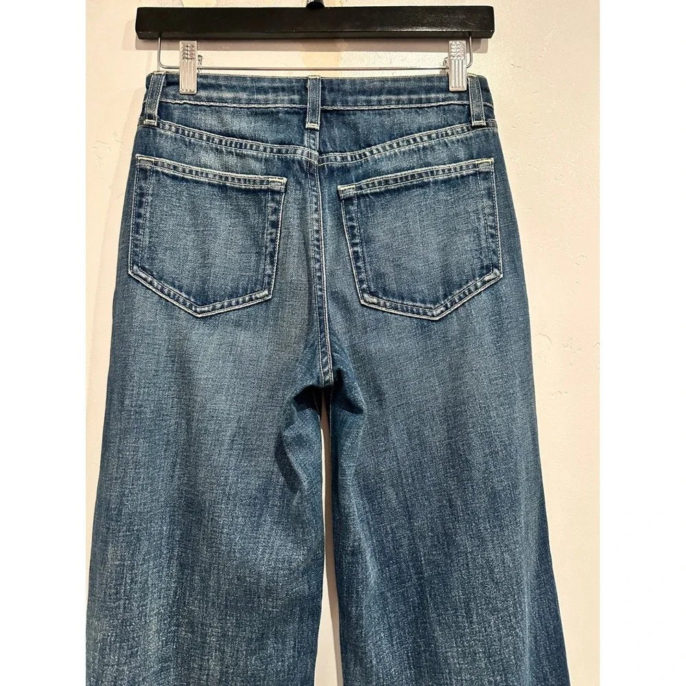 Nolan High Rise Patch Pocket Wide Leg Jeans - 24