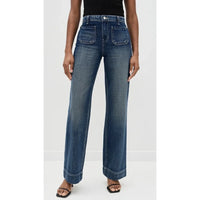 Nolan High Rise Patch Pocket Wide Leg Jeans - 24