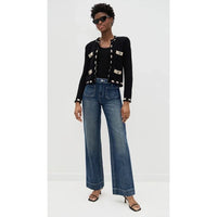 Nolan High Rise Patch Pocket Wide Leg Jeans - 24