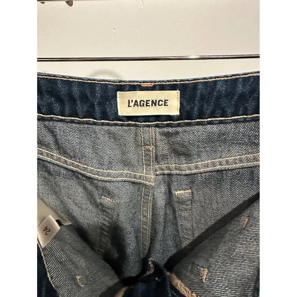 Nolan High Rise Patch Pocket Wide Leg Jeans - 24