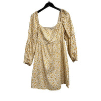 Michaela Floral Long Sleeve Mini Dress Lima Yellow - 12