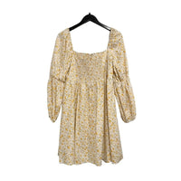 Michaela Floral Long Sleeve Mini Dress Lima Yellow - 12