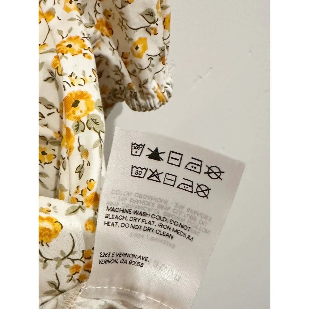 Michaela Floral Long Sleeve Mini Dress Lima Yellow - 12