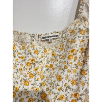 Michaela Floral Long Sleeve Mini Dress Lima Yellow - 12