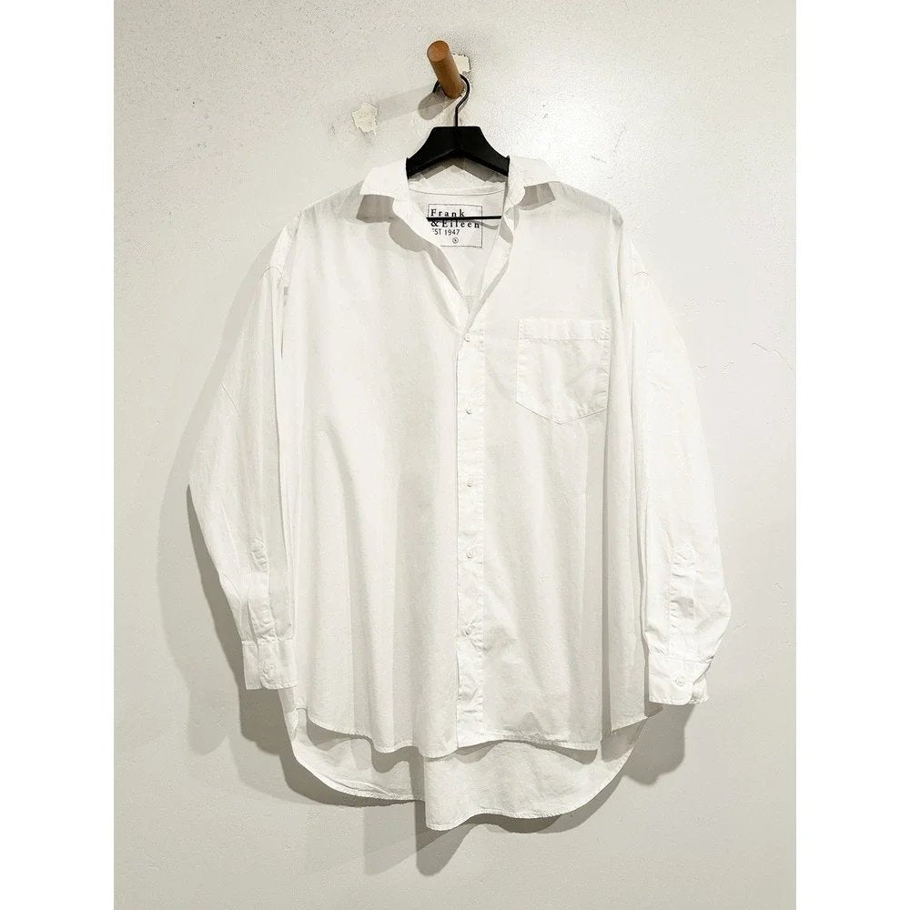 Shirley Oversized Button Up Shirt in White - Small