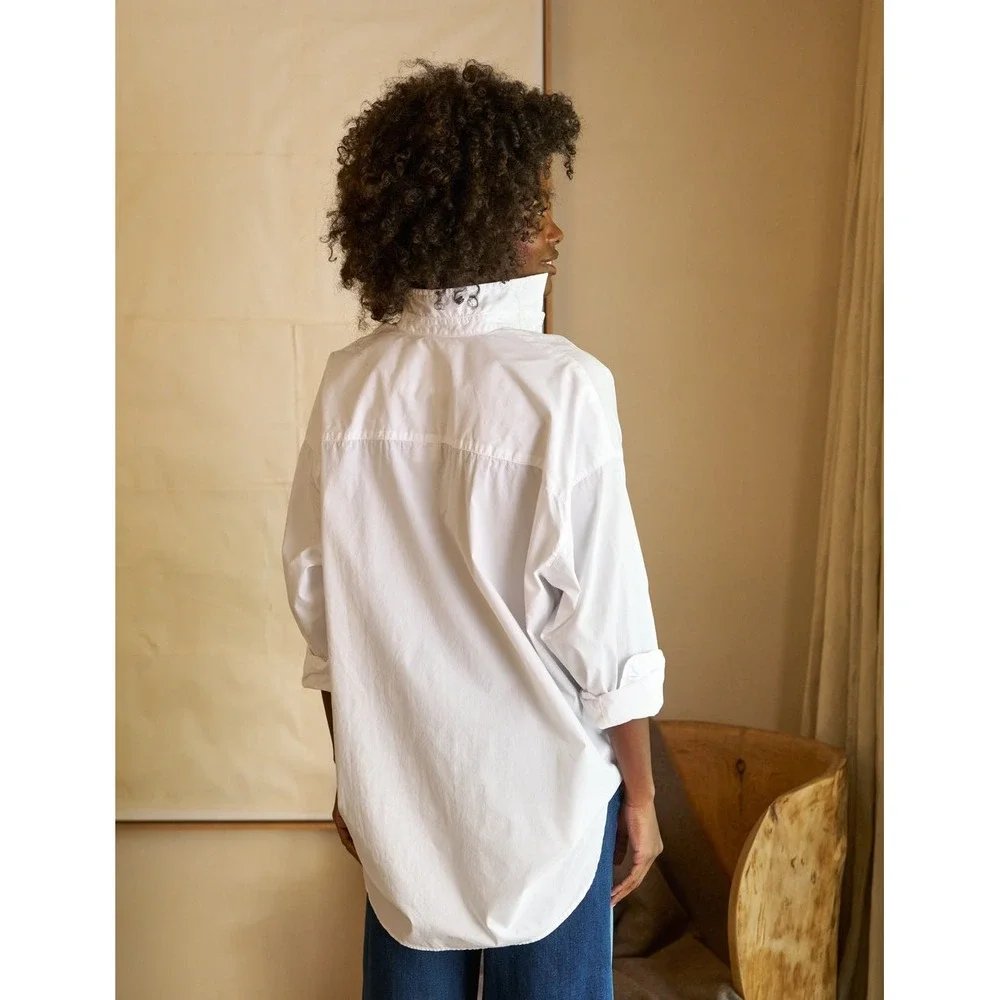 Shirley Oversized Button Up Shirt in White - Small