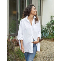 Shirley Oversized Button Up Shirt in White - Small